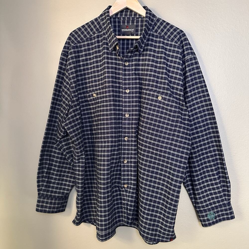 Woolrich Elite Series Tactical 2XL shirt blue check plaid long sleeve